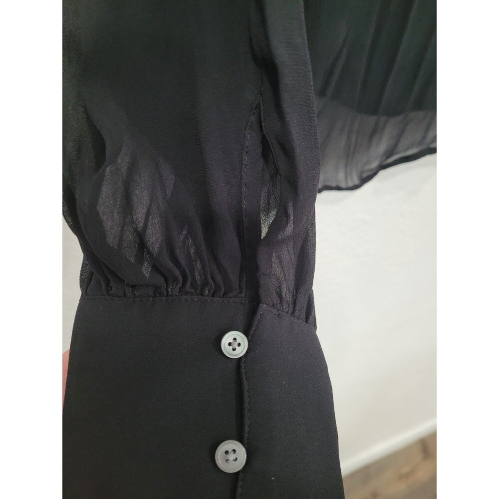 3 for $20! Women’s medium blouse black J. Crew Factory Sheer Blouse OFFERS OPEN - Picture 4 of 5